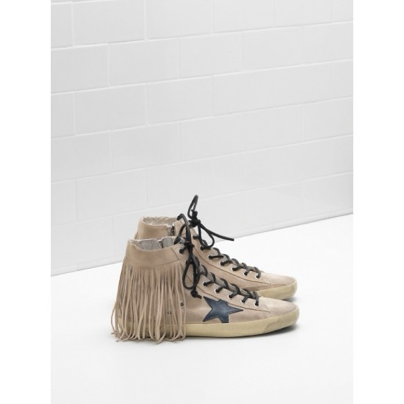 Golden Goose Francy Sneakers In Sand Suede-sand Fringe - Picture 7 of 10